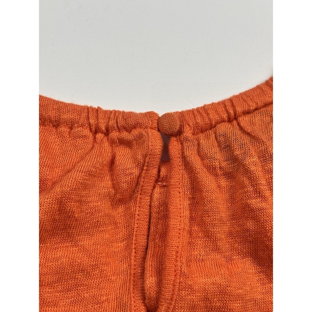 INC INTERNATIONAL CONCEPTS Orange Linen Beaded Embroidered Halter Top Sz Large - Picture 6 of 8